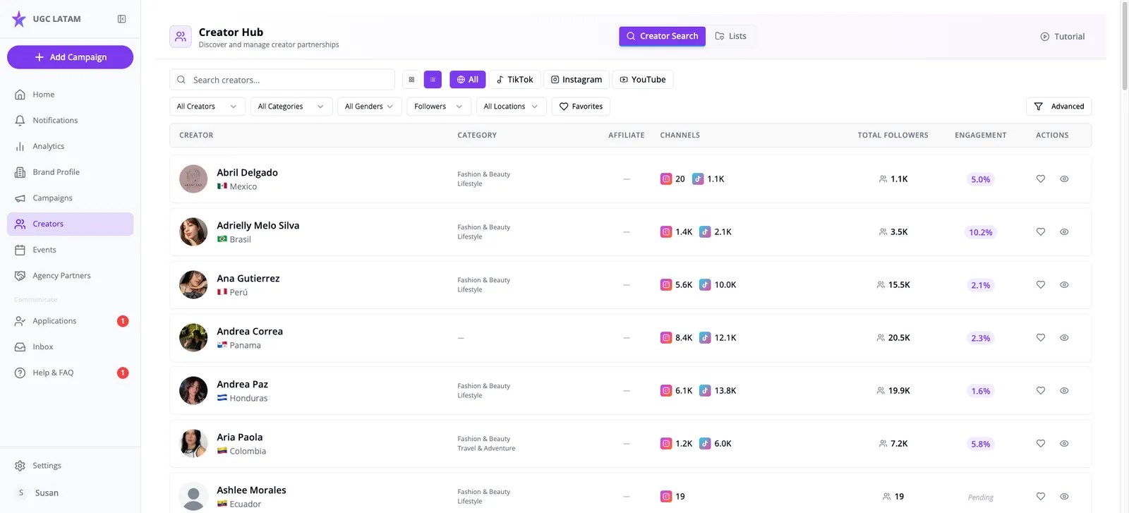 Criadores Verificados — Criadores LATAM verificados, treinados e confiáveis